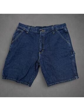 Wrangler Carpenter Denim Shorts Men’s 36 Dark Wash Utility Workwear